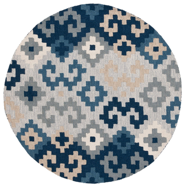 Safavieh Metro Hand-tufted Area Rug In Blue And Ivory - Contemporary Design With Luxurious Comfort For Your Home Blue ,Ivory 80% Wool,20% Cotton Met380m-3