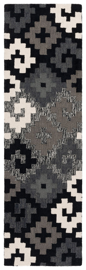 Safavieh Metro Hand-tufted Area Rug In Blue And Ivory - Contemporary Design With Luxurious Comfort For Your Home Black ,Ivory 80% Wool,20% Cotton Met380z-6sq