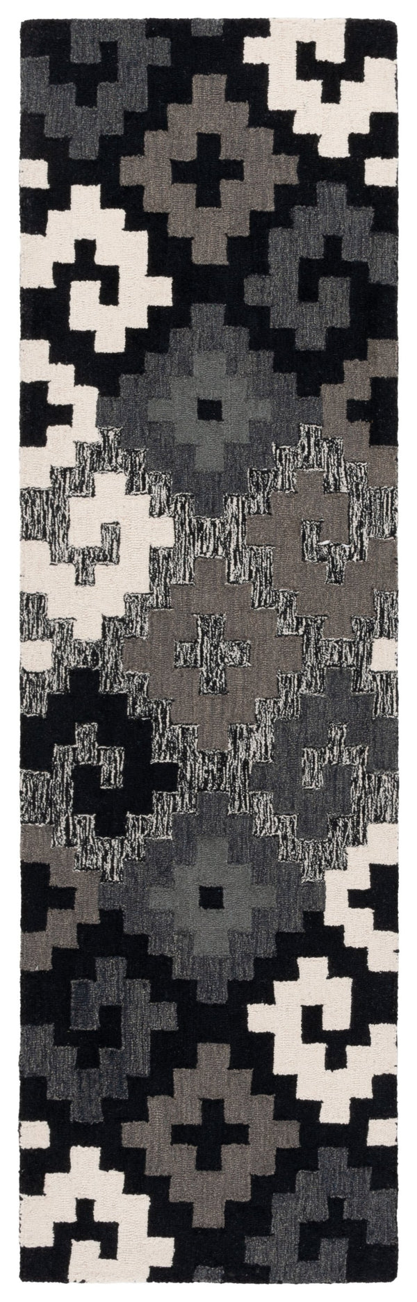 Safavieh Metro Hand-tufted Area Rug In Blue And Ivory - Contemporary Design With Luxurious Comfort For Your Home Black ,Ivory 80% Wool,20% Cotton Met380z-6sq
