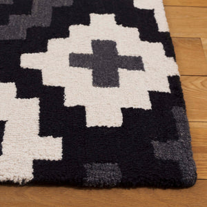 Safavieh Metro Hand-tufted Area Rug In Blue And Ivory - Contemporary Design With Luxurious Comfort For Your Home Black ,Ivory 80% Wool,20% Cotton Met380z-6sq