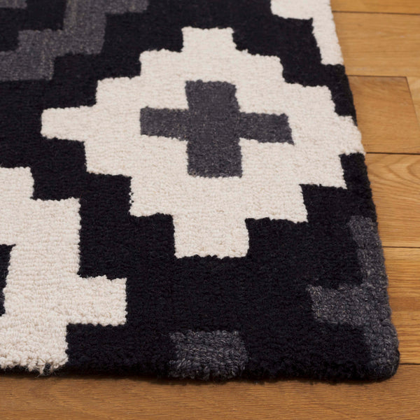 Safavieh Metro Hand-tufted Area Rug In Blue And Ivory - Contemporary Design With Luxurious Comfort For Your Home Black ,Ivory 80% Wool,20% Cotton Met380z-6sq