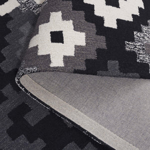 Safavieh Metro Hand-tufted Area Rug In Blue And Ivory - Contemporary Design With Luxurious Comfort For Your Home Black ,Ivory 80% Wool,20% Cotton Met380z-6sq