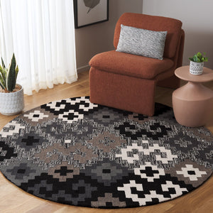 Safavieh Metro Hand-tufted Area Rug In Blue And Ivory - Contemporary Design With Luxurious Comfort For Your Home Black ,Ivory 80% Wool,20% Cotton Met380z-6sq