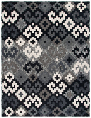 Safavieh Metro Hand-tufted Area Rug In Blue And Ivory - Contemporary Design With Luxurious Comfort For Your Home Black ,Ivory 80% Wool,20% Cotton Met380z-6sq