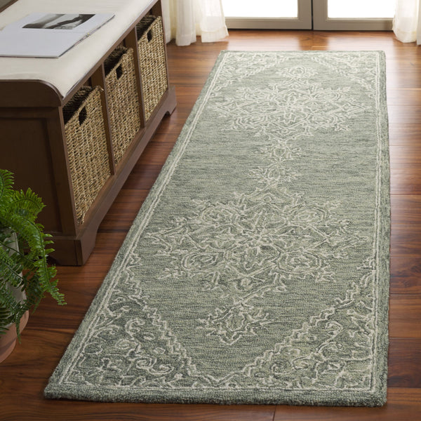 Safavieh Metro Hand Tufted Wool-cotton Blend Area Rug - Luxurious Comfort & Timeless Elegance For Any Room Green ,Ivory 80% Wool,20% Cotton Met381y-6r
