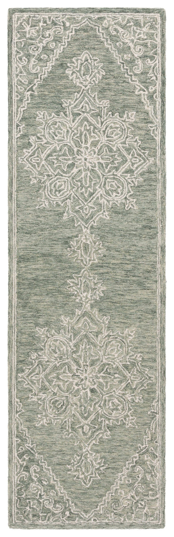Safavieh Metro Hand Tufted Wool-cotton Blend Area Rug - Luxurious Comfort & Timeless Elegance For Any Room Green ,Ivory 80% Wool,20% Cotton Met381y-6r