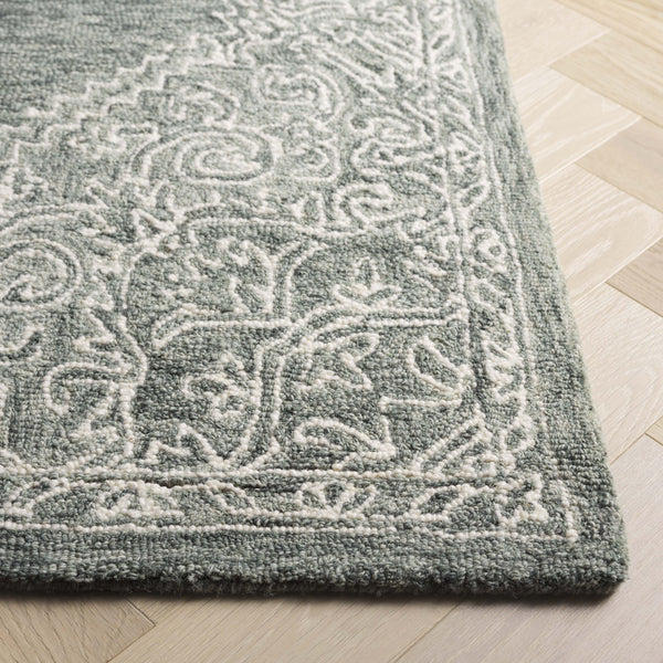 Safavieh Metro Hand Tufted Wool-cotton Blend Area Rug - Luxurious Comfort & Timeless Elegance For Any Room Green ,Ivory 80% Wool,20% Cotton Met381y-6r