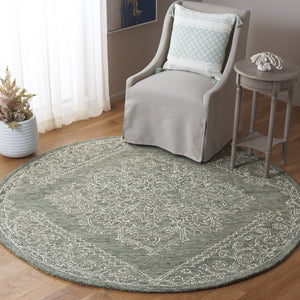 Safavieh Metro Hand Tufted Wool-cotton Blend Area Rug - Luxurious Comfort & Timeless Elegance For Any Room Green ,Ivory 80% Wool,20% Cotton Met381y-6r