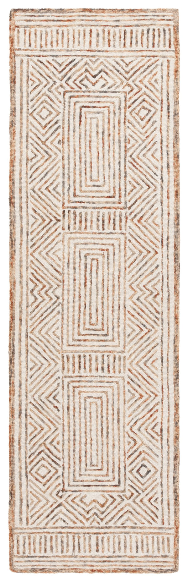 Safavieh Metro Exquisite Hand-tufted Area Rug - Modern Geometric Design In Premium Wool-cotton Blend Elegance Ivory ,Rust 80% Wool,20% Cotton Met382a-3