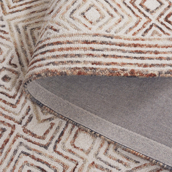 Safavieh Metro Exquisite Hand-tufted Area Rug - Modern Geometric Design In Premium Wool-cotton Blend Elegance Ivory ,Rust 80% Wool,20% Cotton Met382a-3