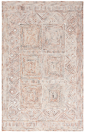 Safavieh Metro Exquisite Hand-tufted Area Rug - Modern Geometric Design In Premium Wool-cotton Blend Elegance Ivory ,Rust 80% Wool,20% Cotton Met382a-3