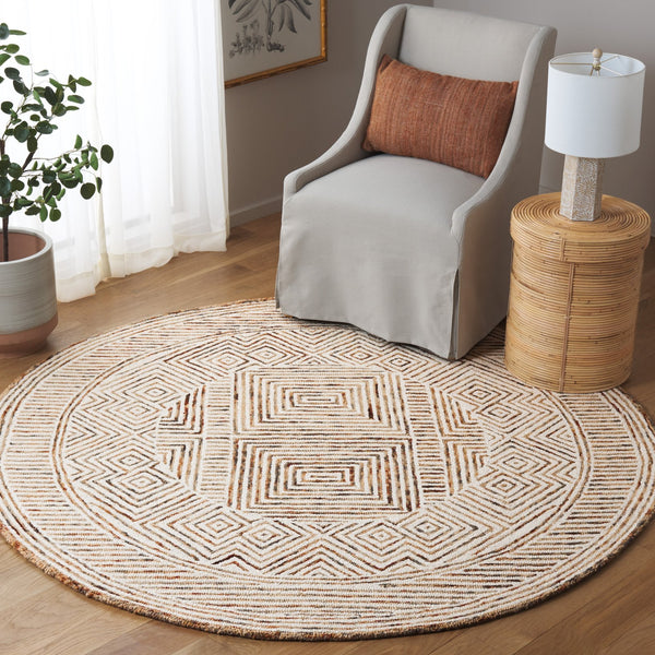 Safavieh Metro Exquisite Hand-tufted Area Rug - Modern Geometric Design In Premium Wool-cotton Blend Elegance Ivory ,Rust 80% Wool,20% Cotton Met382a-3