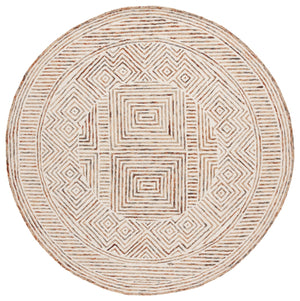 Safavieh Metro Exquisite Hand-tufted Area Rug - Modern Geometric Design In Premium Wool-cotton Blend Elegance Ivory ,Rust 80% Wool,20% Cotton Met382a-3