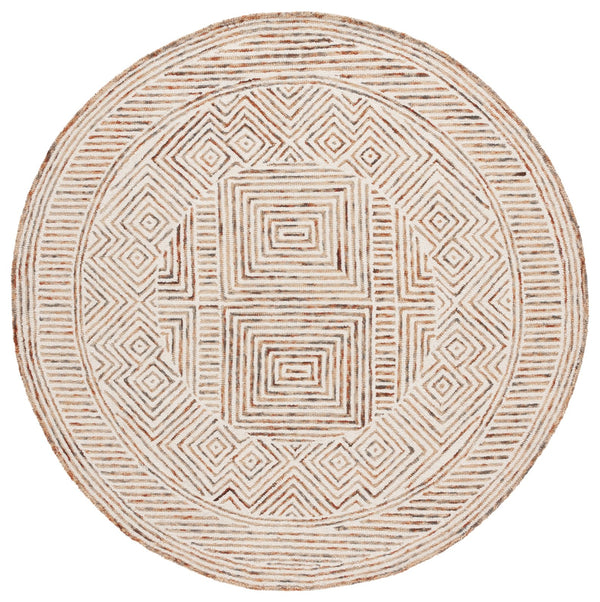 Safavieh Metro Exquisite Hand-tufted Area Rug - Modern Geometric Design In Premium Wool-cotton Blend Elegance Ivory ,Rust 80% Wool,20% Cotton Met382a-3