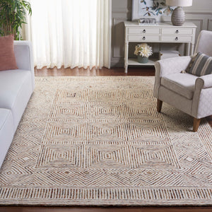 Safavieh Metro Exquisite Hand-tufted Area Rug - Modern Geometric Design In Premium Wool-cotton Blend Elegance Ivory ,Rust 80% Wool,20% Cotton Met382a-3
