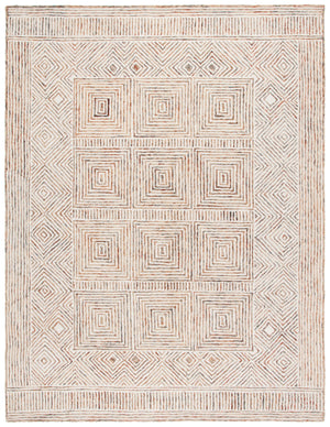Safavieh Metro Exquisite Hand-tufted Area Rug - Modern Geometric Design In Premium Wool-cotton Blend Elegance Ivory ,Rust 80% Wool,20% Cotton Met382a-3