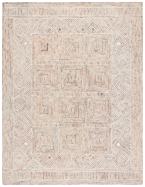 Safavieh Metro Exquisite Hand-tufted Area Rug - Modern Geometric Design In Premium Wool-cotton Blend Elegance Ivory ,Rust 80% Wool,20% Cotton Met382a-3