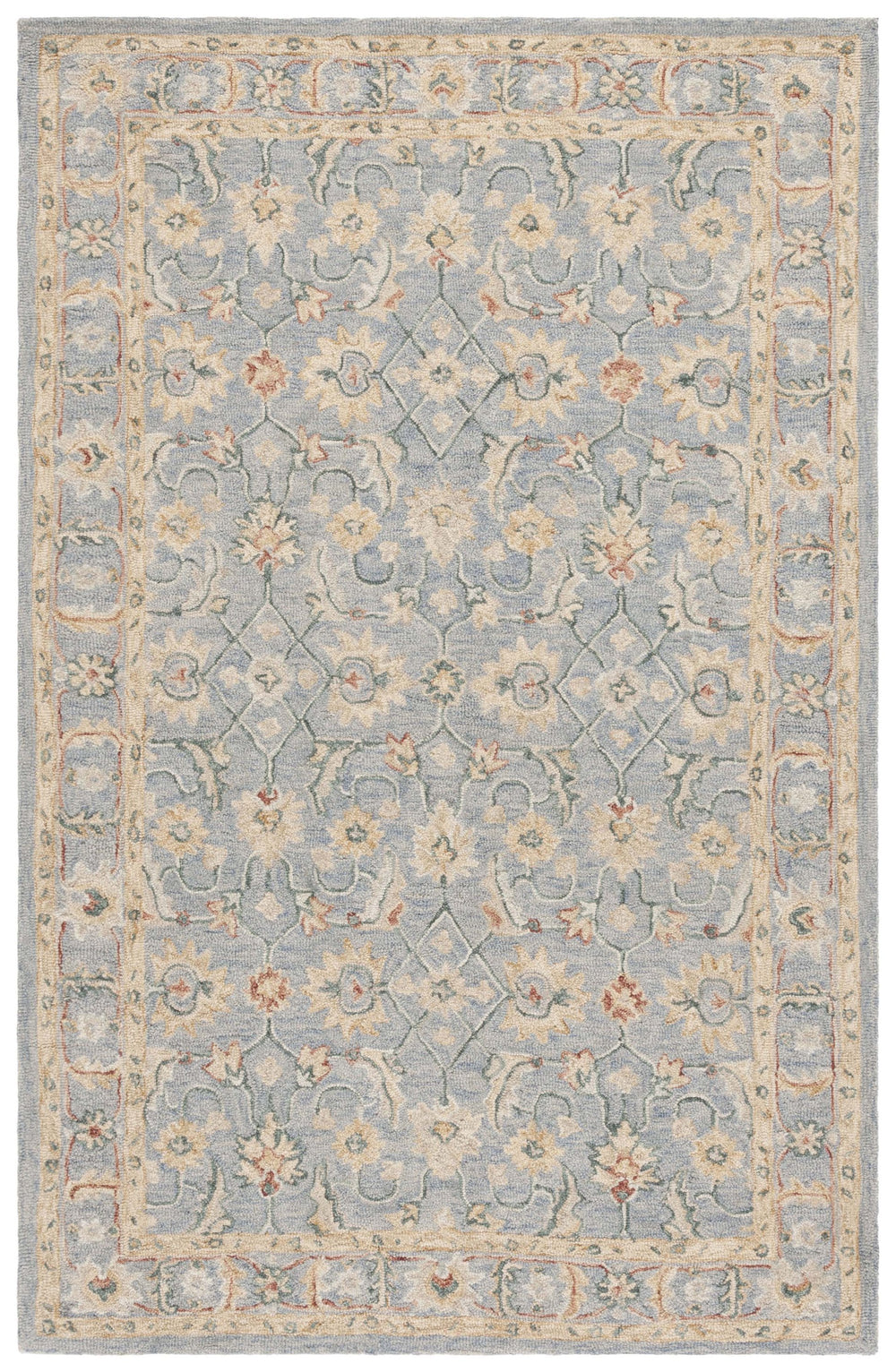 Safavieh Metro Handtufted Wool-cotton Runner Rug - Artisanal Floral Design For Elegant Home Decor Accents Grey ,Beige 80% Wool 20% Cotton Met383f-5