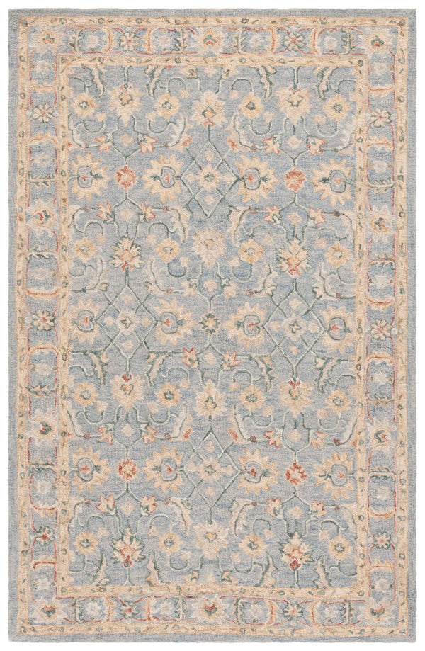 Safavieh Metro Handcrafted Area Rug - Luxurious Wool Blend With Elegant Floral And Geometric Motifs, 80% Wool Grey ,Beige 80% Wool 20% Cotton Met383f-3