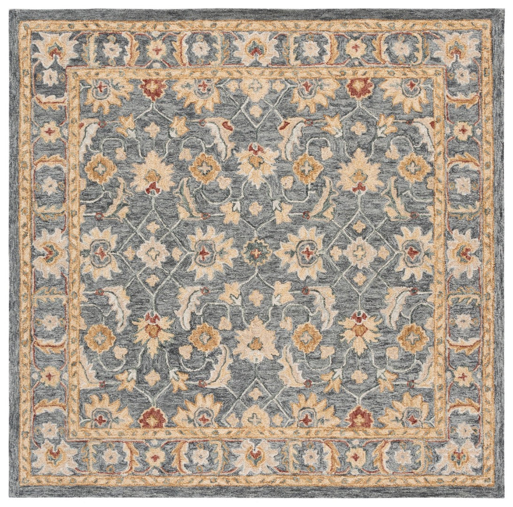 Safavieh Metro Handcrafted Area Rug - Luxurious Wool Blend With Elegant Floral And Geometric Motifs, 80% Wool Grey ,Beige 80% Wool 20% Cotton Met383f-3