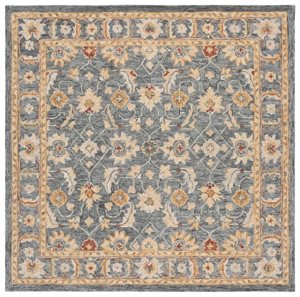 Safavieh Metro Handcrafted Area Rug - Luxurious Wool Blend With Elegant Floral And Geometric Motifs, 80% Wool Grey ,Beige 80% Wool 20% Cotton Met383f-3
