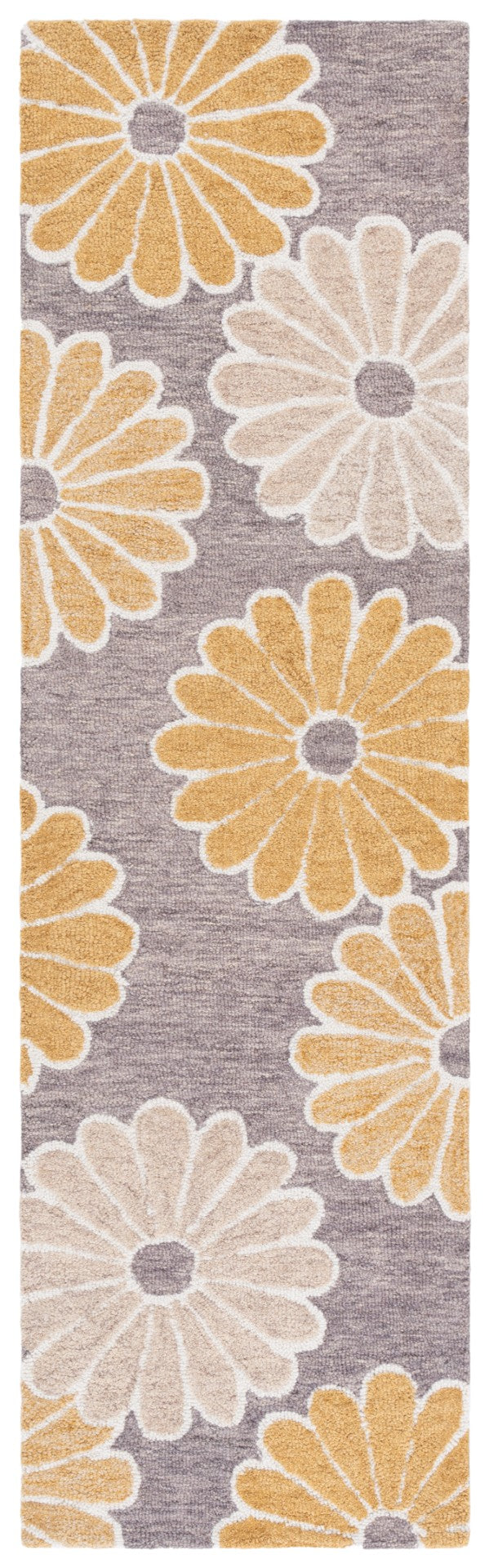 Safavieh Metro Handtufted Area Rug In Elegant Floral Design - Luxurious Wool & Cotton For Cozy Spaces Dark Grey ,Beige 80% Wool 20% Cotton Met384h-6