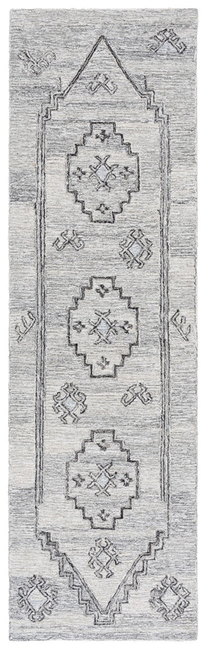 Safavieh Metro Handcrafted Wool And Cotton Area Rug - Elegant Geometric Design For Timeless Home Decor Style Grey ,Black 80% Wool 20% Cotton Met385f-4