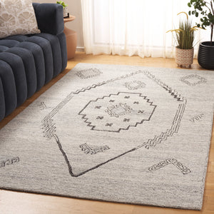 Safavieh Metro Hand-tufted Runner Rug - Timeless Artisanal Charm, Luxurious Comfort, And Chic Geometric Design Grey ,Black 80% Wool 20% Cotton Met385f-5