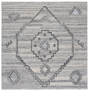 Safavieh Metro Hand-tufted Runner Rug - Timeless Artisanal Charm, Luxurious Comfort, And Chic Geometric Design Grey ,Black 80% Wool 20% Cotton Met385f-6sq