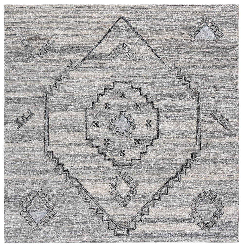 Safavieh Metro Handcrafted Wool And Cotton Area Rug - Elegant Geometric Design For Timeless Home Decor Style Grey ,Black 80% Wool 20% Cotton Met385f-4