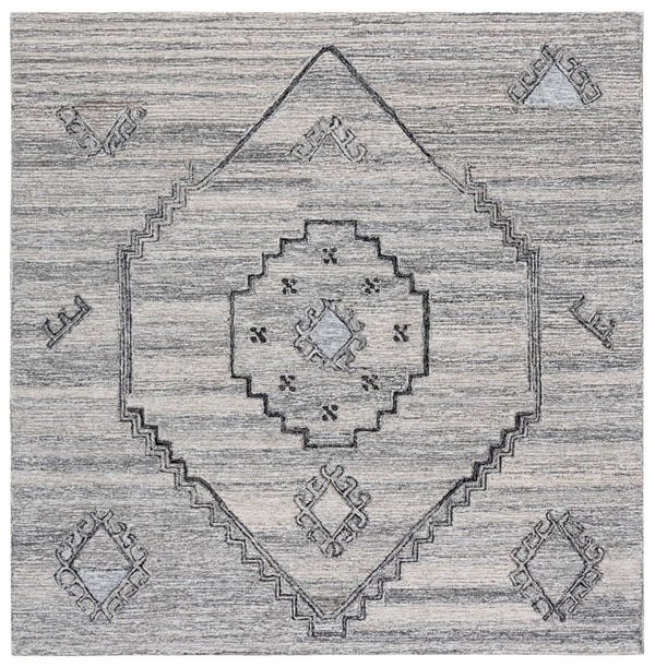 Safavieh Metro Handcrafted Wool And Cotton Area Rug - Elegant Geometric Design For Timeless Home Decor Style Grey ,Black 80% Wool 20% Cotton Met385f-4