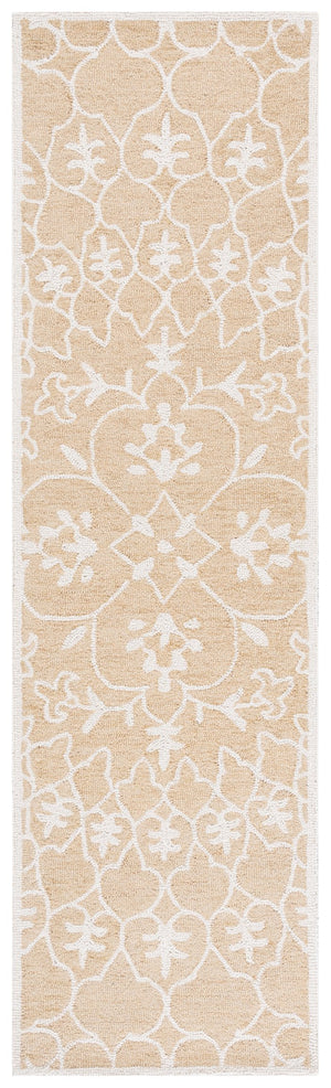 Safavieh Metro Handcrafted Runner Rug - Luxurious Wool-cotton Blend With Elegant Floral Motifs For Home Decor Gold ,Ivory 80% Wool 20% Cotton Met386c-28