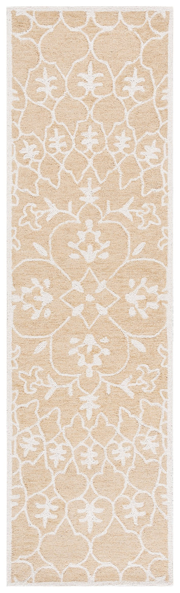 Safavieh Metro Handcrafted Runner Rug - Luxurious Wool-cotton Blend With Elegant Floral Motifs For Home Decor Gold ,Ivory 80% Wool 20% Cotton Met386c-28