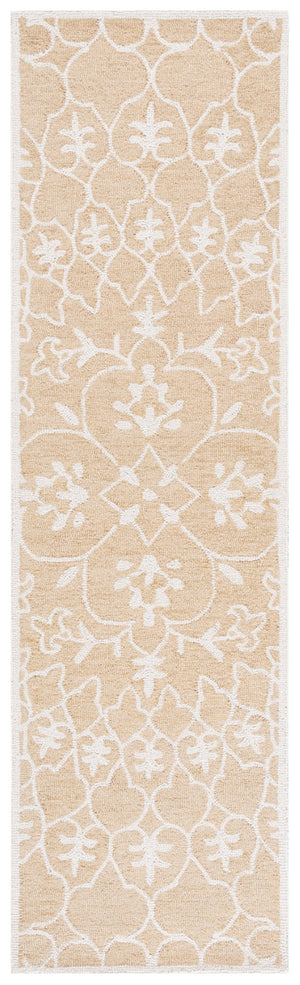 Safavieh Metro Handtufted Wool-cotton Blend Area Rug – Elegant Floral Design For Timeless Home Décor Gold ,Ivory 80% Wool 20% Cotton Met386c-3