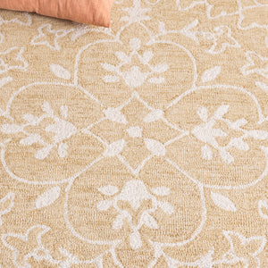 Safavieh Metro Handcrafted Runner Rug - Luxurious Wool-cotton Blend With Elegant Floral Motifs For Home Decor Gold ,Ivory 80% Wool 20% Cotton Met386c-5