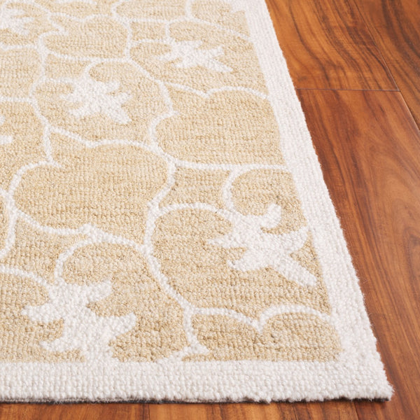 Safavieh Metro Handtufted Wool-cotton Blend Area Rug – Elegant Floral Design For Timeless Home Décor Gold ,Ivory 80% Wool 20% Cotton Met386c-3
