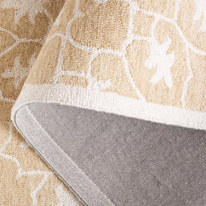 Safavieh Metro Handcrafted Runner Rug - Luxurious Wool-cotton Blend With Elegant Floral Motifs For Home Decor Gold ,Ivory 80% Wool 20% Cotton Met386c-5