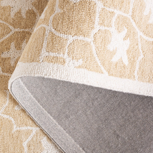 Safavieh Metro Handtufted Wool-cotton Blend Area Rug – Elegant Floral Design For Timeless Home Décor Gold ,Ivory 80% Wool 20% Cotton Met386c-3
