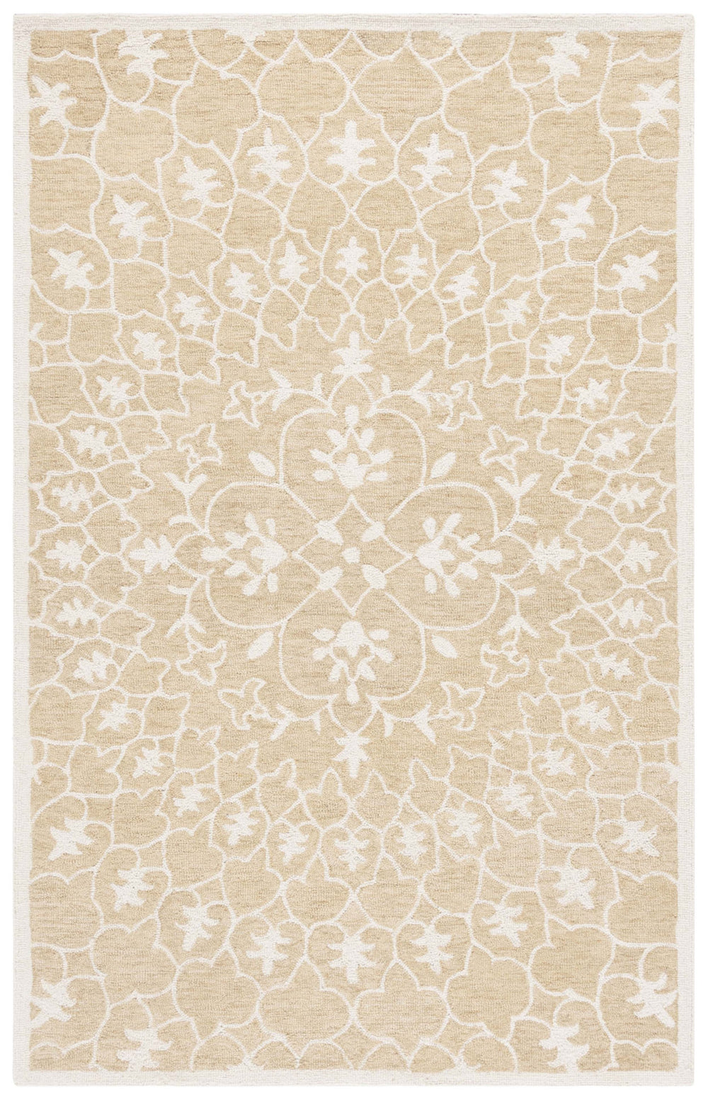 Safavieh Metro Handcrafted Runner Rug - Luxurious Wool-cotton Blend With Elegant Floral Motifs For Home Decor Gold ,Ivory 80% Wool 20% Cotton Met386c-6sq