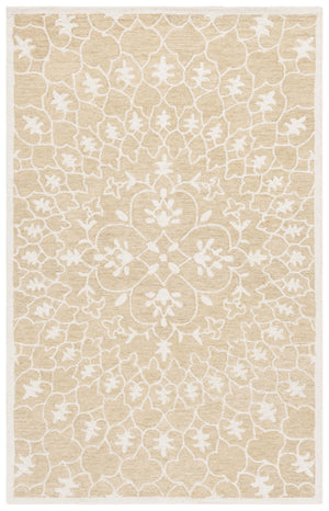 Safavieh Metro Handcrafted Runner Rug - Luxurious Wool-cotton Blend With Elegant Floral Motifs For Home Decor Gold ,Ivory 80% Wool 20% Cotton Met386c-5