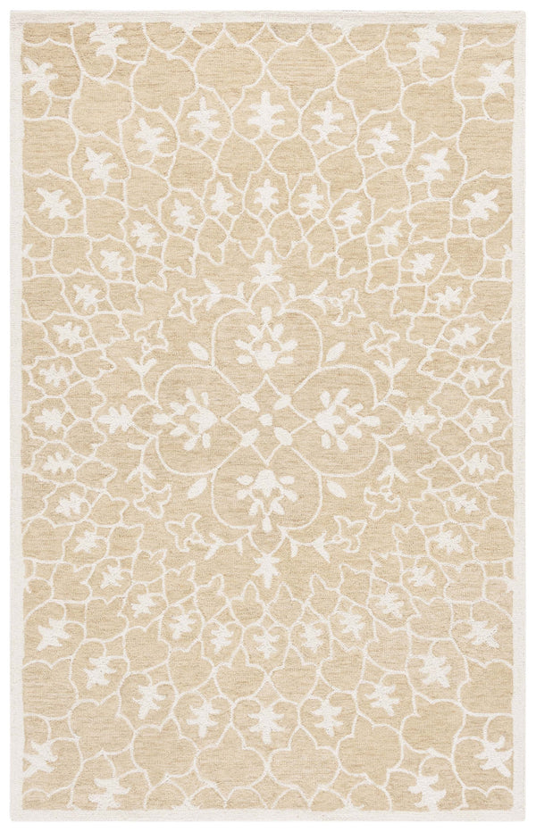 Safavieh Metro Handcrafted Runner Rug - Luxurious Wool-cotton Blend With Elegant Floral Motifs For Home Decor Gold ,Ivory 80% Wool 20% Cotton Met386c-5