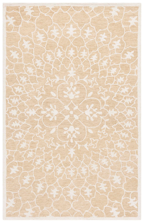 Safavieh Metro Handtufted Wool-cotton Blend Area Rug – Elegant Floral Design For Timeless Home Décor Gold ,Ivory 80% Wool 20% Cotton Met386c-3