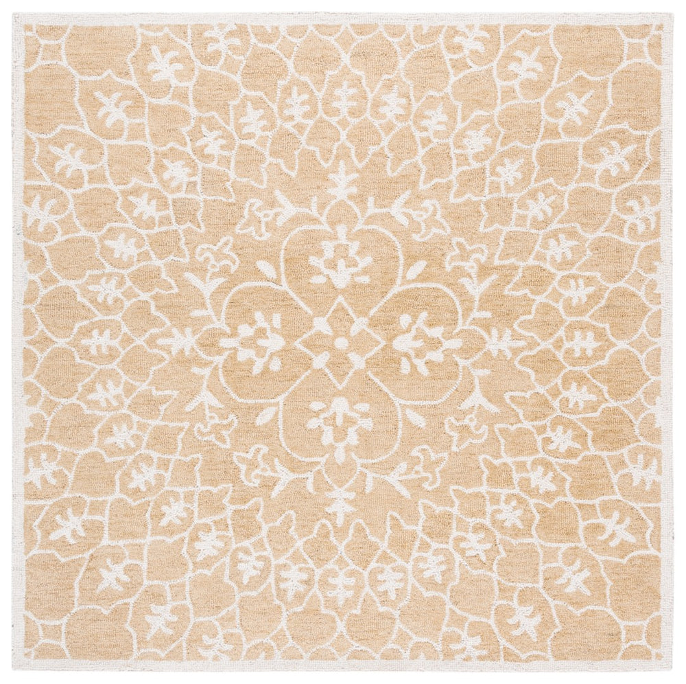 Safavieh Metro Handtufted Wool-cotton Blend Area Rug – Elegant Floral Design For Timeless Home Décor Gold ,Ivory 80% Wool 20% Cotton Met386c-3