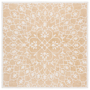 Safavieh Metro Handtufted Wool-cotton Blend Area Rug – Elegant Floral Design For Timeless Home Décor Gold ,Ivory 80% Wool 20% Cotton Met386c-3