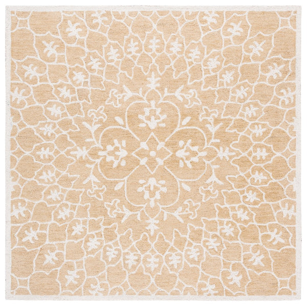 Safavieh Metro Handtufted Wool-cotton Blend Area Rug – Elegant Floral Design For Timeless Home Décor Gold ,Ivory 80% Wool 20% Cotton Met386c-3