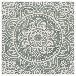 Safavieh Metro Exquisite Handtufted Area Rug With Floral Motifs – Elevate Your Home Décor With Timeless Elegance Green ,Ivory 80% Wool 20% Cotton Met387y-6