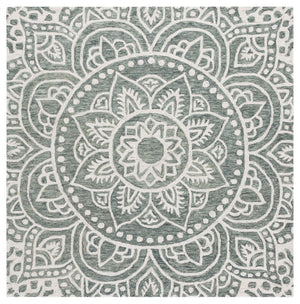 Safavieh Metro Exquisite Handtufted Area Rug With Floral Motifs – Elevate Your Home Décor With Timeless Elegance Green ,Ivory 80% Wool 20% Cotton Met387y-6
