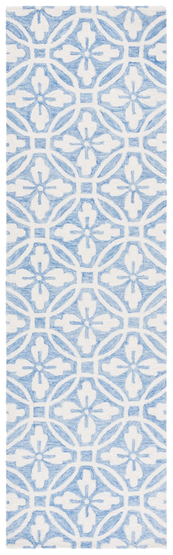 Safavieh Metro Handtufted Wool-cotton Blend Area Rug - Elegant Floral Motifs For Timeless Home Décor Ivory ,Blue 80% Wool 20% Cotton Met388m-8