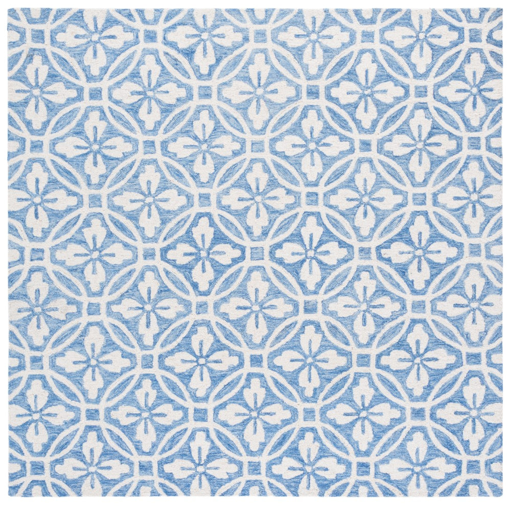 Safavieh Metro Handtufted Wool-cotton Blend Area Rug - Elegant Floral Motifs For Timeless Home Décor Ivory ,Blue 80% Wool 20% Cotton Met388m-8