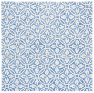 Safavieh Metro Handtufted Wool-cotton Blend Area Rug - Elegant Floral Motifs For Timeless Home Décor Ivory ,Blue 80% Wool 20% Cotton Met388m-8